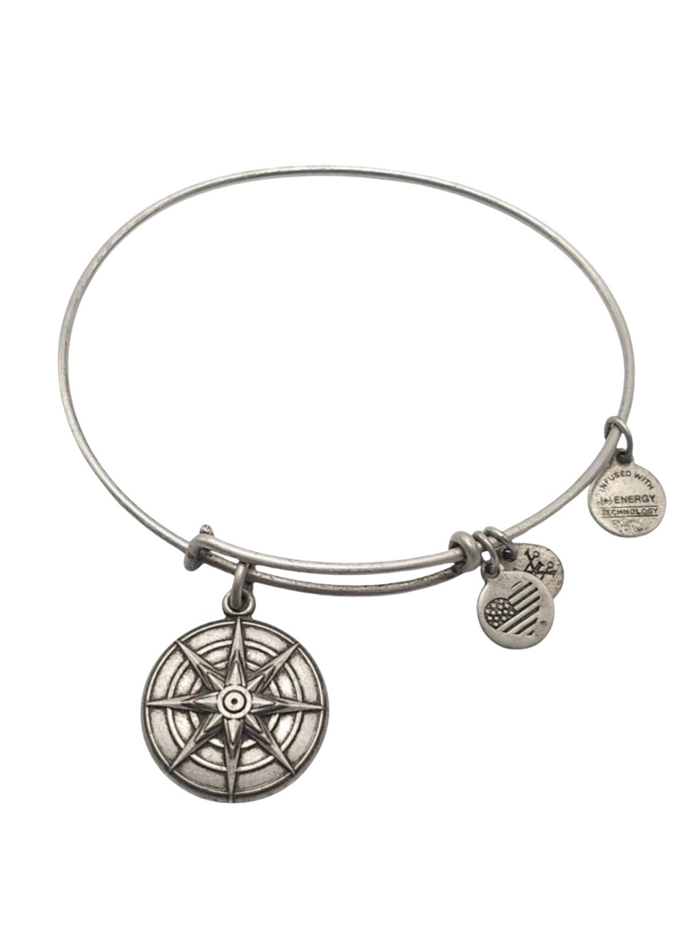 NWT! Alex and Ani Star of Venus Charm Bangle Bracelet - Silver